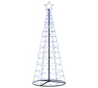 vidaXL Arbre de Noël LED avec 390 LED avec Support Bleu 250 cm Fer, Salon, Affichage LED de Noël Moderne, Arbre Lumineux, déco de Saison, guirlandes festives intérieures