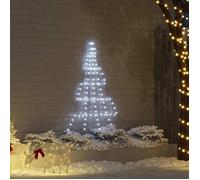 vidaXL Arbre de Noël LED avec piquets au sol Blanc froid 180 cm Métal, Déco moderne pour le salon, cadre métal robuste, 42018738