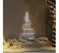 vidaXL Arbre de Noël LED avec piquets au sol Multicolore 180 cm Métal, Déco moderne pour le salon, cadre métal robuste, 42018739