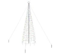 vidaXL Arbre de Noël LED avec piquets au sol Multicolore 400 cm Fer, Salon, déco de Noël moderne, arbre LED, touches décoratives, lumières écoénergétiques, pièce maîtresse saisonnière