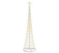 vidaXL Arbre de Noël LED Blanc Chaud 70 x 70 x 250 cm Métal, Salon Moderne, guirlandes Lumineuses, déco de Noël, Ambiance Festive, Ornements pour l'arbre