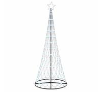 vidaXL Arbre de Noël LED Blanc Froid 100 x 100 x 250 cm Métal, Salon Moderne, guirlandes Lumineuses, déco de Noël, Ambiance Festive, Ornements pour l'arbre
