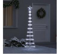 vidaXL Arbre de Noël LED Blanc froid 51 x 51 x 190 cm Métal, Salon moderne, guirlandes lumineuses, déco de Noël 42018772