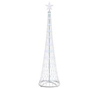 vidaXL Arbre de Noël LED Blanc Froid 51 x 51 x 190 cm Métal, Salon Moderne, guirlandes Lumineuses, déco de Noël, Ambiance Festive, Ornements pour l'arbre
