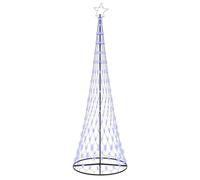 vidaXL Arbre de Noël LED Bleu 100,5 x 100,5 x 302,5 cm Métal, Salon Moderne, guirlandes Lumineuses, déco de Noël, Ambiance Festive, Ornements pour l'arbre