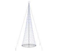 vidaXL Arbre de Noël LED Bleu 138,5 x 138,5 x 399 cm Métal, Salon Moderne, guirlandes Lumineuses, déco de Noël, Ambiance Festive, Ornements pour l'arbre