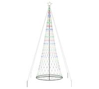 vidaXL Arbre de Noël LED Multicolore 138,5 x 138,5 x 399 cm Métal, Salon Moderne, guirlandes Lumineuses, déco de Noël, Ambiance Festive, Ornements pour l'arbre