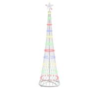 vidaXL Arbre de Noël LED Multicolore 51 x 51 x 190 cm Métal, Salon Moderne, guirlandes Lumineuses, déco de Noël, Ambiance Festive, Ornements pour l'arbre