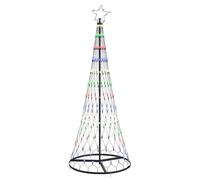 vidaXL Arbre de Noël LED Multicolore 71 x 71 x 184,5 cm Métal, Salon Moderne, guirlandes Lumineuses, déco de Noël, Ambiance Festive, Ornements pour l'arbre