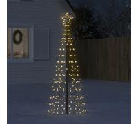 vidaXL Sapin de Noël à LED avec piquets 220 LED Blanc Chaud 180 cm, décoration de Noël, lumière LED, lumière de Noël extérieure, cône de Noël, éclairage LED