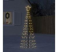 vidaXL Arbre de Noël lumineux avec piquets 220 LED blanc chaud 180 cm, décoration de Noël, lumière LED, cône de Noël, lumière de Noël Blanc G