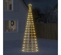 vidaXL Sapin de Noël à LED avec piquets 570 LED Blanc Chaud 300 cm, décoration de Noël, lumière LED, lumière de Noël extérieure, cône de Noël, éclairage LED