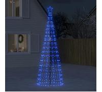 vidaXL Arbre de Noël Lumineux avec Pointes 570 LED Bleu, Sapin de Noël avec Piquet de Sol, Décoration de Vacances, Ornement 358107