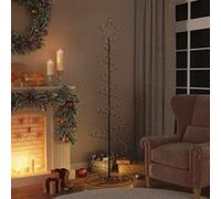 vidaXL Arbre de Noël lumineux conique 120 LED blanc chaud 180 cm 4019499 Blanc