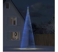 vidaXL Arbre de Noël lumineux conique 1544 LED bleu 500 cm, décoration de Noël, lumière LED, cône de Noël, lumière de Noël, 358074