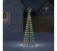 vidaXL Arbre de Noël lumineux conique 275 LED colorées 180 cm