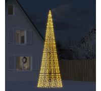 vidaXL Arbre de Noël lumineux sur mât de drapeau 1534 LED blanc 500 cm