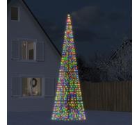 vidaXL Arbre de Noël lumineux sur mât de drapeau 1534 LED coloré 500cm