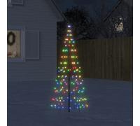 vidaXL Arbre de Noël lumineux sur mât de drapeau 200 LED coloré 180 cm