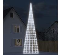 vidaXL Arbre de Noël lumineux sur mât de drapeau 3000 LED blanc 800 cm