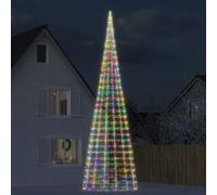 vidaXL Arbre de Noël Lumineux sur Mât de Drapeau 3000 LED, Sapin de Noël avec Guirlande Lumineuse, Décoration de Fête avec Lumière, Moderne, Coloré 800 cm 358122 G