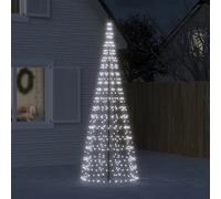 vidaXL Arbre de Noël lumineux sur mât de drapeau 550 LED blanc 300 cm