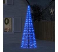 Arbre de Noël Lumineux sur Mât de Drapeau 550 LED, Sapin de Noël avec Guirlande Lumineuse, Décoration de Fête avec Lumière, Moderne, Bleu 300 cm