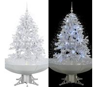 vidaXL Arbre de Noël neigeux avec base de parapluie Blanc 140 cm