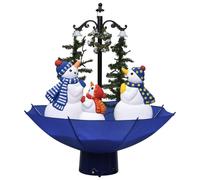 VIDAXL Arbre de Noël neigeux avec base de parapluie Bleu 75 cm PVC