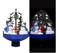 VIDAXL Arbre de Noël neigeux avec base de parapluie Bleu 75 cm PVC