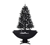 vidaXL Arbre de Noël Neigeux avec Base de Parapluie Décoration de Noël Sapin Artificiel Salon Salle de Séjour Maison Intérieur Noir 170 cm PVC