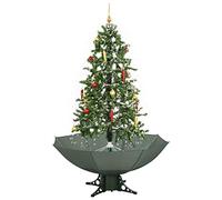 vidaXL Arbre de Noël Neigeux avec Base de Parapluie Sapin de Noël Artificiel Arbre Décoration de Noël Salon Salle de Séjour Maison Intérieur Vert 170 cm