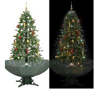 vidaXL Arbre de Noël Neigeux avec Base de Parapluie Vert 170 cm