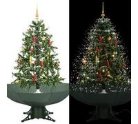 vidaXL Arbre de Noël Neigeux avec Base de Parapluie Sapin de Noël Artificiel Arbre Décoration de Noël Salon Salle de Séjour Maison Intérieur Vert 140 cm 284333 Vert G