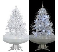 vidaXL Arbre de Noël neigeux avec base de parapluie Blanc 140 cm