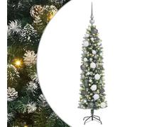 vidaXL Arbre de Noël pré-éclairé de 120 cm en Forme de cône Traditionnel. Il a des LEDs et des Boules Gris et Blanc. Il Fonctionne avec Une Alimentation USB et Propose 8 Modes d'éclairage. C'est Parf