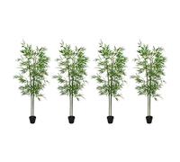 vidaXL Arbre en Bambou Artificiel 4 pièces Vert 60 x 18 x 190 cm