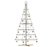 vidaXL Arbre en cône de Noël 180,5 cm Acier – Support noir, déco moderne minimaliste