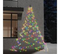 vidaXL Arbre mural avec crochet métallique 260 LED coloré 3 m Int/Ext G