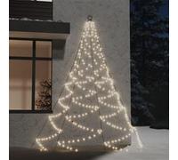 Vidaxl Arbre Mural Avec Crochet Métallique 260 Led Blanc Chaud 3 M Blanc