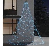 vidaXL Arbre Mural avec Crochet Métallique Guirlande Murale LED Lumière de Décoration de Noël 720 LED Blanc Froid 5 m Intérieur/Extérieur Blanc G