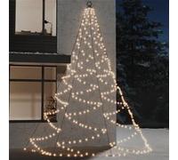 Arbre Mural avec Crochet Métallique Guirlande Murale LED Lumière de Décoration de Noël 720 LED Blanc Chaud 5 m Intérieur/Extérieur