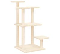 vidaXL Arbres à Chat avec Plates-Formes, Tour pour Chat avec Poteaux, Griffoir pour Chat, Arbre à Grimper pour Chat Intérieur, Crème 98,5 cm