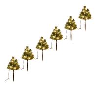 vidaXL Arbres d'allée de Noël 6 pcs avec LED blanc chaud 45 cm PVC Vert