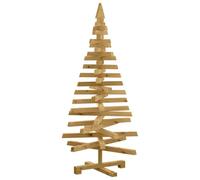 vidaXL Arbres de Noël avec Support Marron 120 cm Bois Massif en pin, Salon Moderne, Sapin de Noël Artificiel, déco Festive, Branches Ajustables, Style Minimaliste en Bois