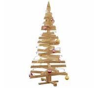 vidaXL Arbres de Noël avec Support Marron 150 cm Bois Massif en pin