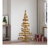 vidaXL Arbres de Noël avec support Marron 150 cm Bois massif en pin, Salon moderne, sapin de Noël artificiel, déco festive,
