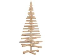 vidaXL Arbres de Noël avec Support Naturel 120 cm Bois Massif en pin, Salon Moderne, Sapin de Noël Artificiel, déco Festive, Branches Ajustables, Style Minimaliste en Bois