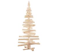 vidaXL Arbres de Noël avec Support Naturel 150 cm Bois Massif en pin, Salon Moderne, Sapin de Noël Artificiel, déco Festive, Branches Ajustables, Style Minimaliste en Bois