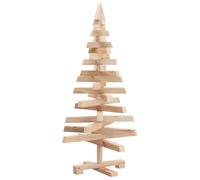 vidaXL Arbres de Noël avec Support Naturel 90 cm Bois Massif en pin, Salon Moderne, Sapin de Noël Artificiel, déco Festive, Branches Ajustables, Style Minimaliste en Bois